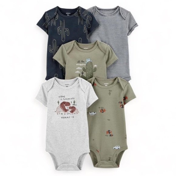 Carter's Other - Carter's 5-Pack Short-Sleeve Original Bodysuits for Baby Boys 6M